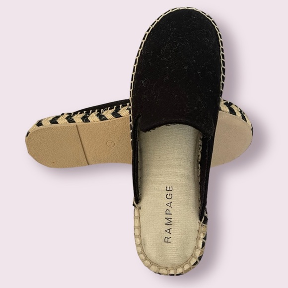 NWOT Rampage Black Bianca Espadrille Canvas Mules Size 7.5 - Picture 5 of 5